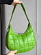 Стьобана зелена сумка із екошкіри | 6835908