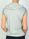 Сіра підліткова футболка з принтом і капюшоном | 6836100 | фото 3