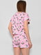 Рожева піжама з принтом: футболка та шорти | 6836102 | фото 3