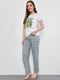 Трикотажна піжама: футболка та штани | 6836115 | фото 2