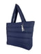 Синя стьобана сумка-шопер | 6838491 | фото 3