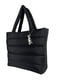 Чорна стьобана сумка-шопер | 6838492 | фото 3