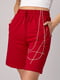 Красные трикотажные шорты с вышивкой | 6838506 | фото 3