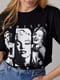 Трикотажная черная футболка с принтом Marilyn Monroe | 6838525 | фото 4