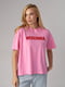 Трикотажна рожева футболка з написом Weekender | 6838532 | фото 5