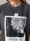 Сіра трикотажна футболка в стилі Grunge | 6838593 | фото 4