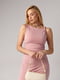 Силуетна рожева сукня міді без рукавів з драпіруванням | 6838610 | фото 3