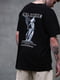 Чорна футболка  Оверсайз з принтом | 6839416 | фото 3