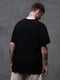 Чорна футболка  Оверсайз з принтом | 6839418 | фото 3