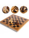 Набір 3 в 1 шахи, шашки, нарди з бамбука з дошкою (34 х 34 см) | 6838657