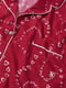 Пижама красная с принтом: рубашка и брюки | 6839560 | фото 4