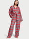 Красная клетчатая пижама: рубашка и брюки | 6839561