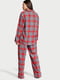 Красная клетчатая пижама: рубашка и брюки | 6839561 | фото 2
