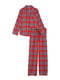 Красная клетчатая пижама: рубашка и брюки | 6839561 | фото 3