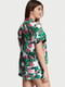 Зелена принтована піжама: сорочка та шорти | 6839564 | фото 2