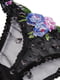 Трусы-стринги черные с цветочной вышивкой | 6839924 | фото 4