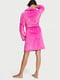 Плюшевый розовый халат с поясом | 6840268 | фото 2