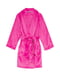 Плюшевый розовый халат с поясом | 6840268 | фото 3