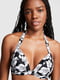 Раздельный черный купальник с цветочным принтом и пляжной юбкой | 6840326 | фото 7