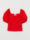 Красная блуза с объемными рукавами-буфами | 6085812