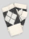 Белые рукавицы-митенки в ромбы | 6840380 | фото 2