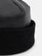 Черная комбинированная шапка с отворотом | 6840382 | фото 3