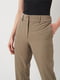 Укороченные зауженные брюки цвета хаки | 6840439 | фото 4