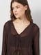 Вільна коричнева блузка на зав`язках | 6840454 | фото 4