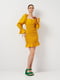 Приталенное желтое платье с вышивкой | 6840463 | фото 2