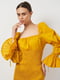 Приталенное желтое платье с вышивкой | 6840463 | фото 4