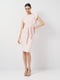 Розовое платье-футляр с рукавом-флаттером и поясом | 6840467 | фото 2