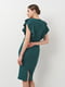 Зелена сукня-футляр з рукавом-флаттером та поясом | 6840468 | фото 2