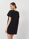 Платье-футболка черное с принтом | 6840481 | фото 3