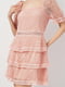 Кружевное розовое платье с трехъярусной юбкой | 6840508 | фото 4