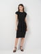 Чорна сукня-футляр із рукавом-флаттером і поясом | 6840512 | фото 3