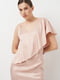 Бежева сукня-міді зі стилізованою накидкою на одне плече | 6840520 | фото 4