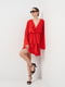 Червона сукня з оборками та розкльошеними рукавами | 6840525 | фото 2