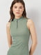 Полосатое зеленое мини-платье с молнией | 6840547 | фото 4