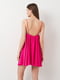 Вільна рожева сукня-міні на вузьких бретелях | 6840553 | фото 3