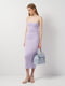 Облегающее светло-фиолетовое платье на бретелях из бусин | 6840555 | фото 2