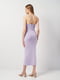 Облегающее светло-фиолетовое платье на бретелях из бусин | 6840555 | фото 3