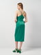 Ассиметричное зеленое платье “на запах” | 6840567 | фото 3