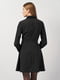 Розкльошена чорна сукня-жакет, прикрашена складками | 6840571 | фото 3