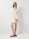 Облягаюча молочна сукня-міні в рубчик | 6840573 | фото 2