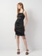 Чорна сукня з лаштунками з боків | 6840575 | фото 2