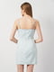 Приталена блакитна сукня-міні | 6840580 | фото 3