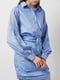 Синя сукня-сорочка з мереживними вставками та лаштунками | 6840589 | фото 4