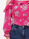 Топ-блузка рожевого кольору в квітковий принт | 6840616 | фото 4