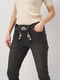 Капри джинсовые темно-серые с вышивкой | 6844333 | фото 4