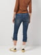 Капри джинсовые синие с вышивкой | 6844334 | фото 3